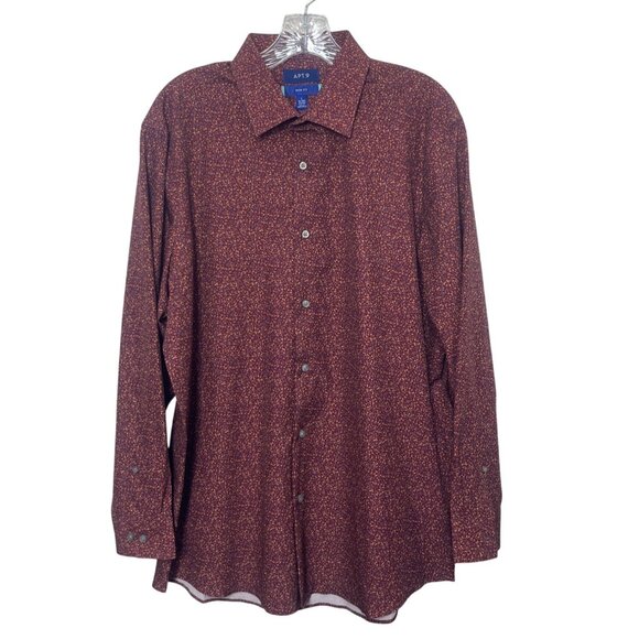 Apt 9 Slim Fit Long Sleeve Shirt Mens Large 16-16.5 Burgundy New WOT - Picture 1 of 8